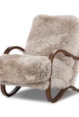 Tobin Chair Taupe in Mongolian Fur