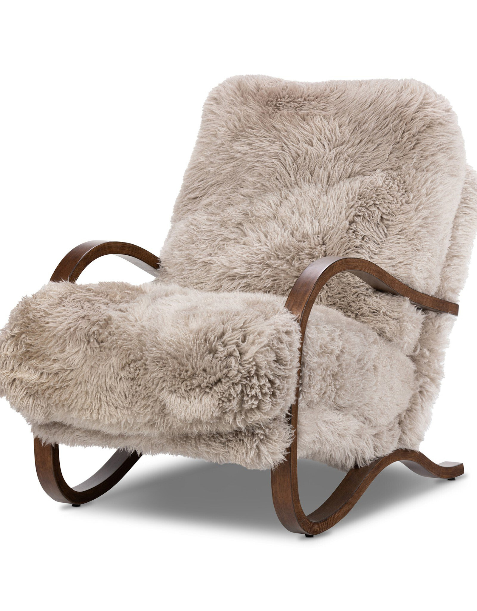 Tobin Chair Taupe in Mongolian Fur