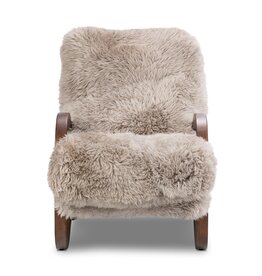 Tobin Chair Taupe in Mongolian Fur
