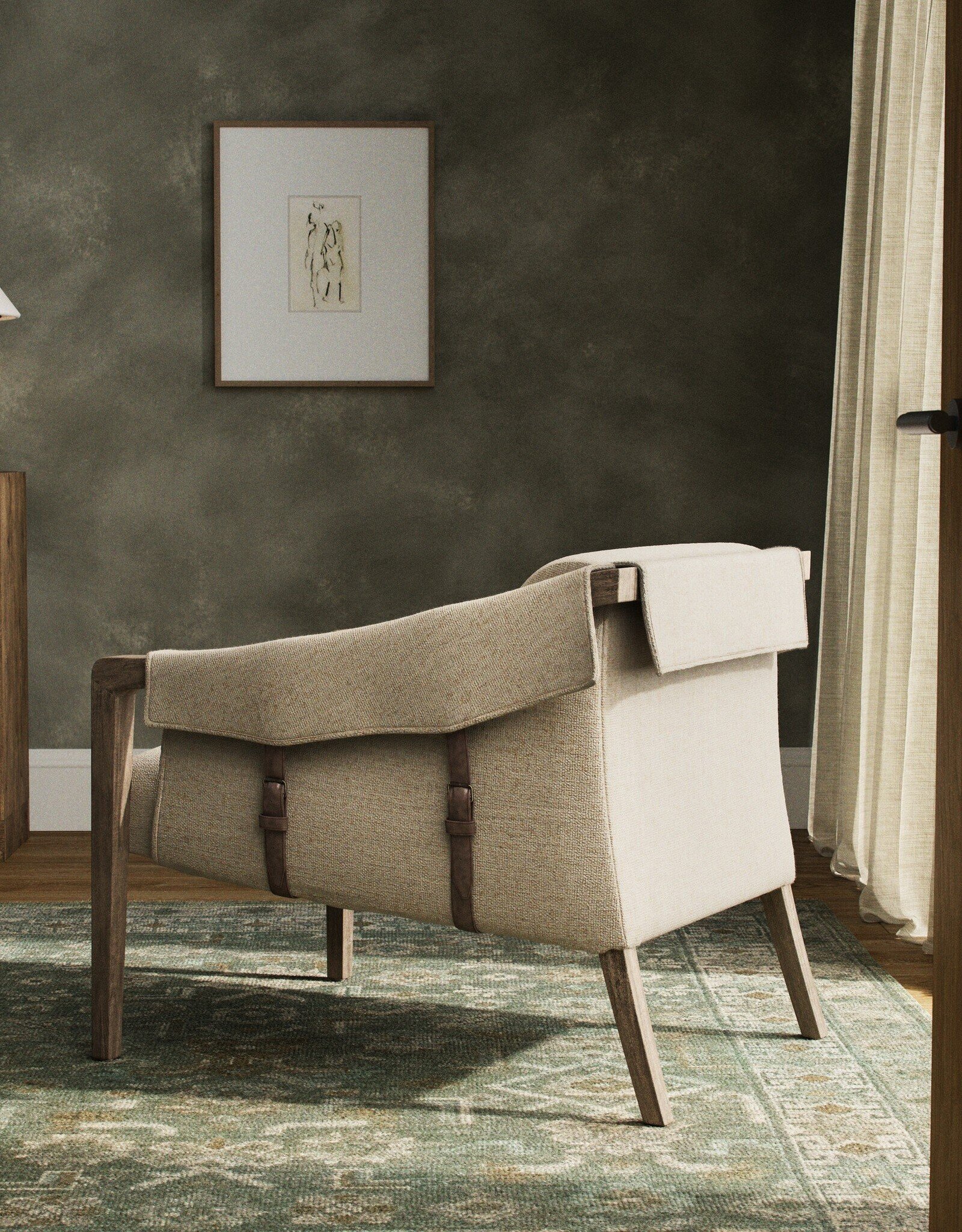 Bauer Chair in Thames Cream