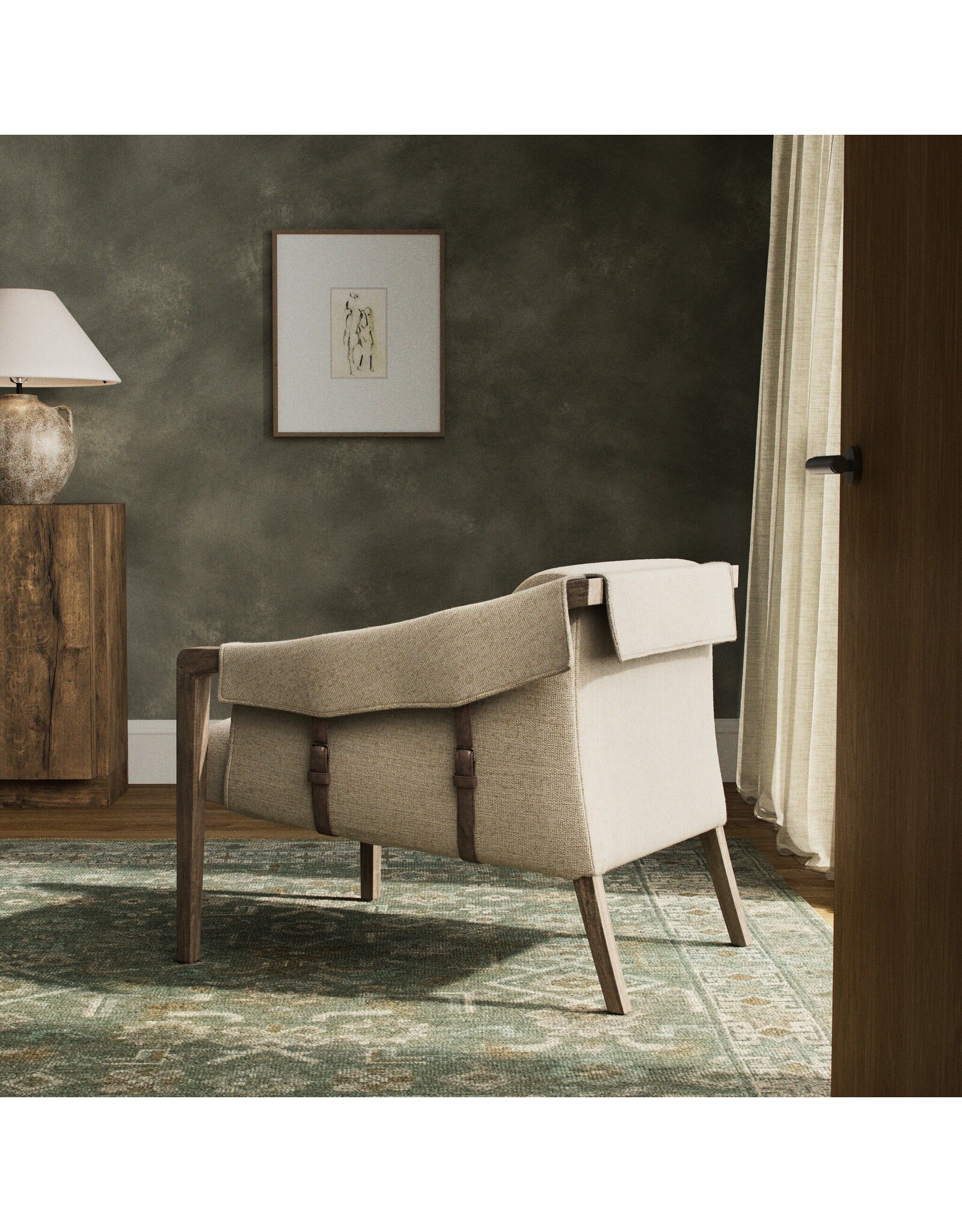 Bauer Chair in Thames Cream