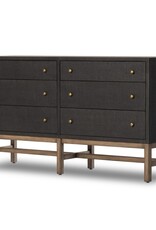 Fiona 6 Drawer Dresser in Black Raffia