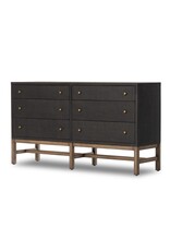 Fiona 6 Drawer Dresser in Black Raffia