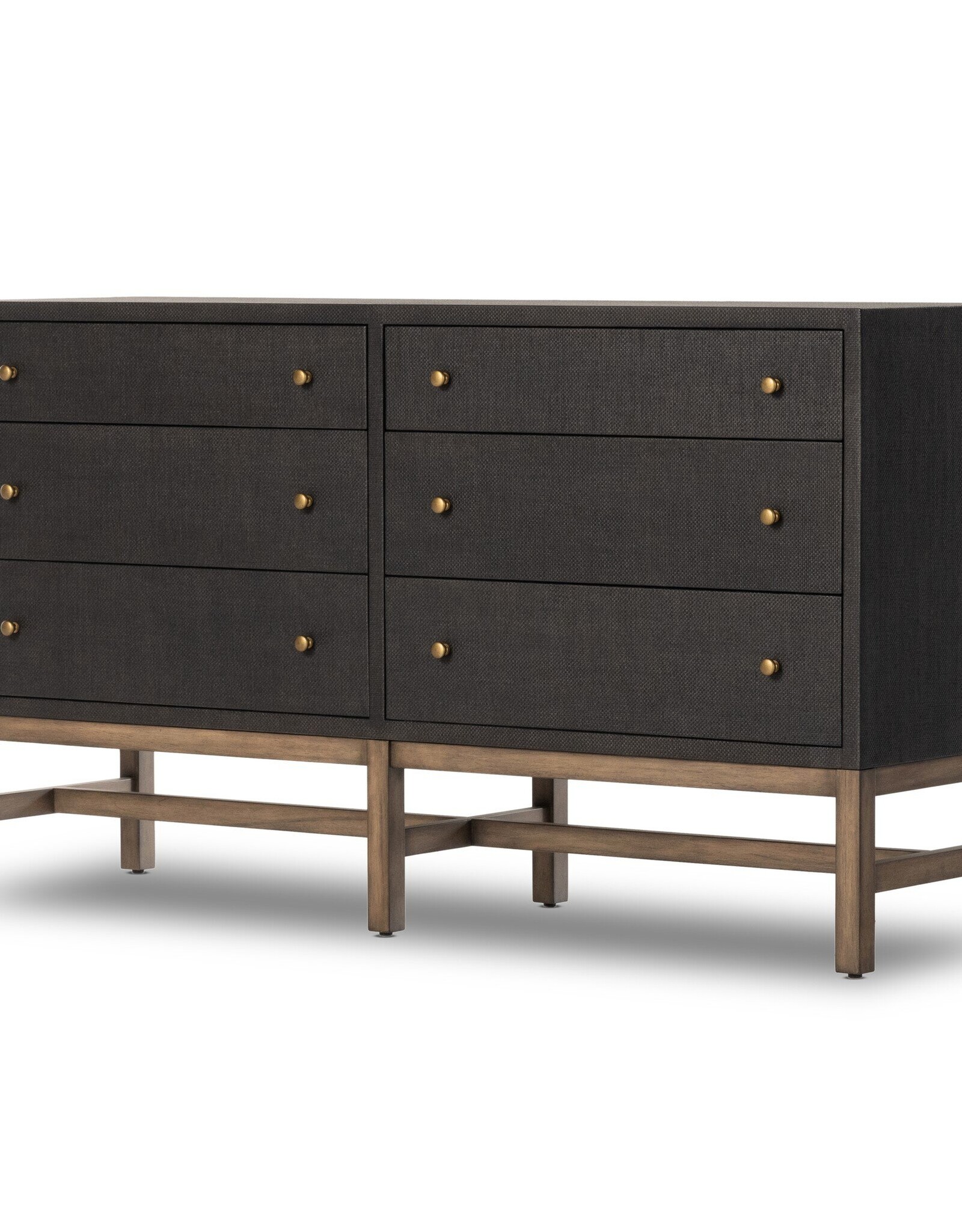 Fiona 6 Drawer Dresser in Black Raffia