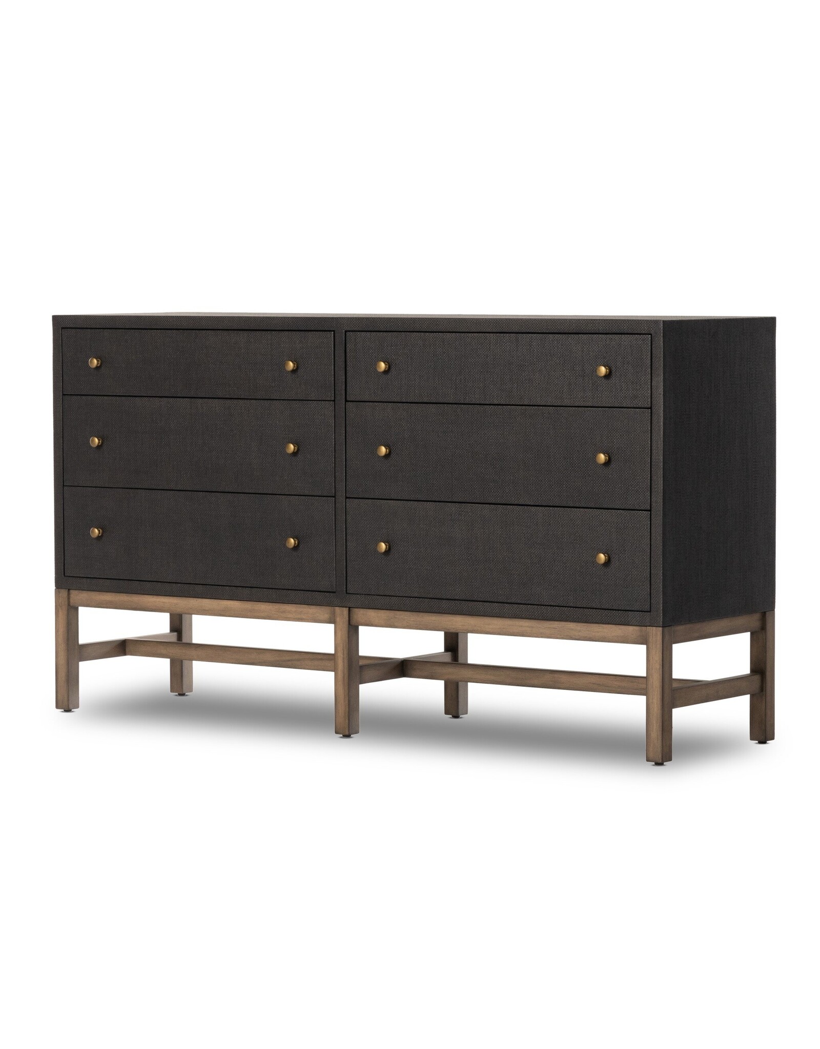 Fiona 6 Drawer Dresser in Black Raffia