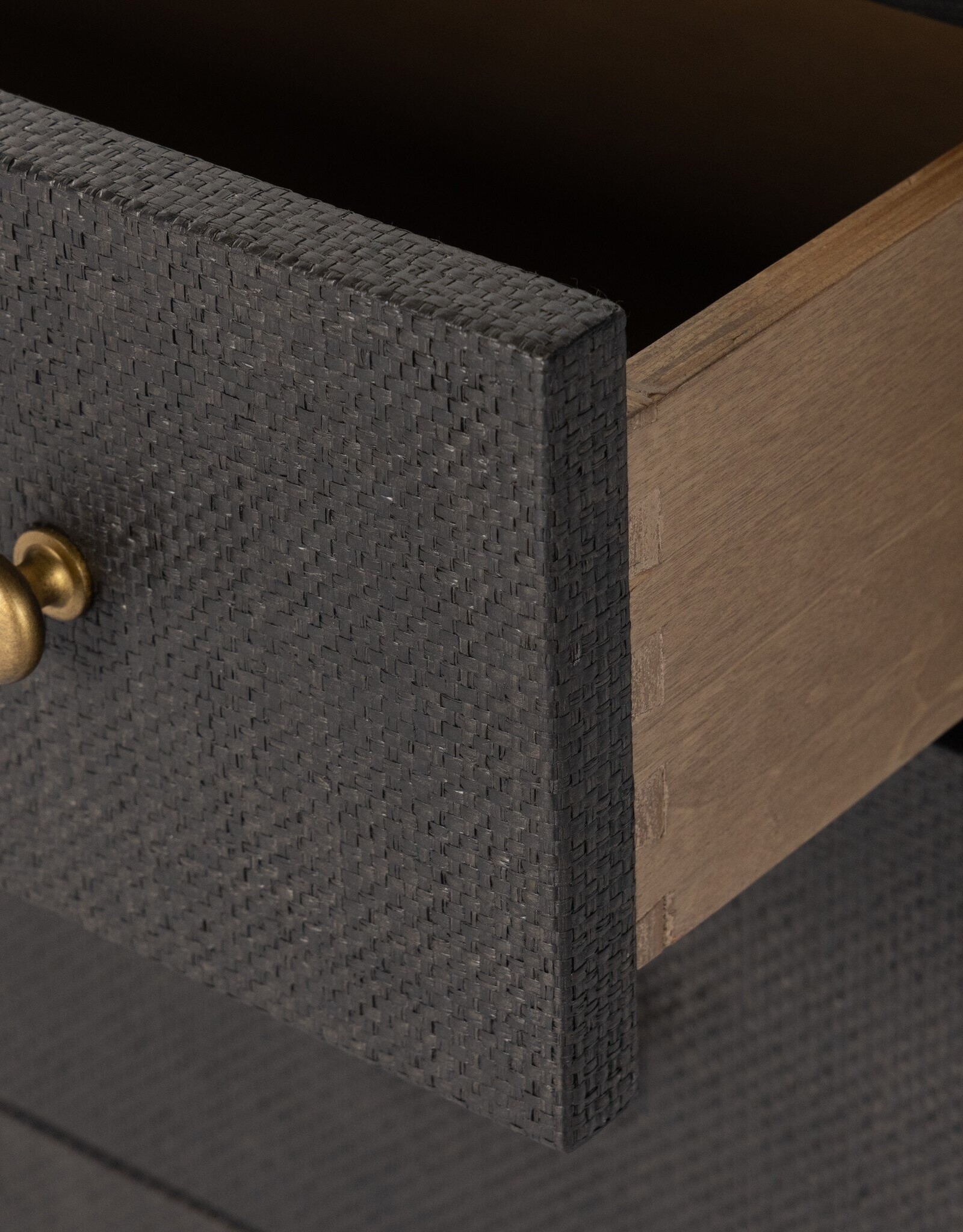 Fiona 6 Drawer Dresser in Black Raffia