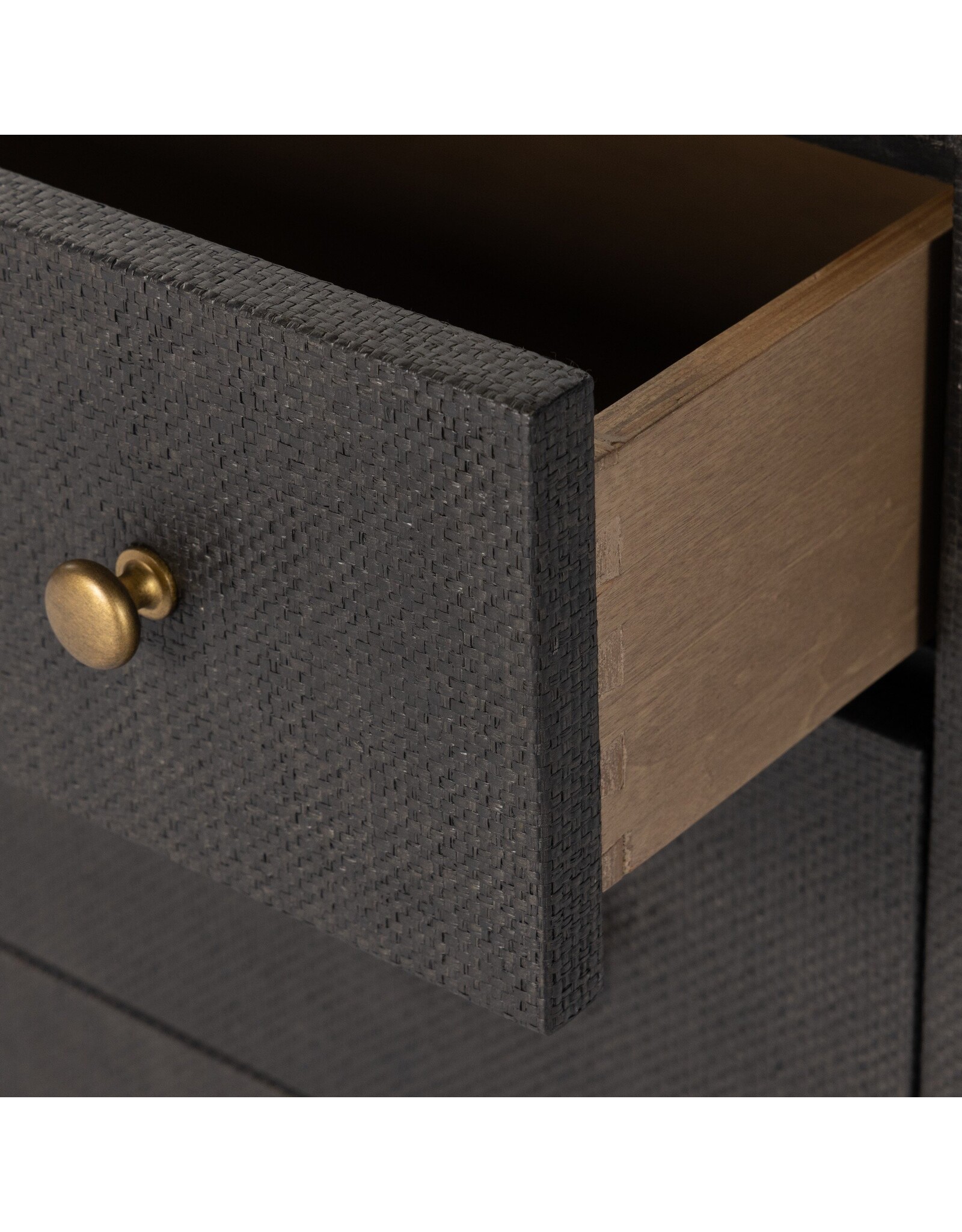 Fiona 6 Drawer Dresser in Black Raffia