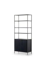 Trey Modular Wide Bookcase in Black Wash Poplar