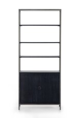 Trey Modular Wide Bookcase in Black Wash Poplar