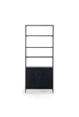 Trey Modular Wide Bookcase in Black Wash Poplar