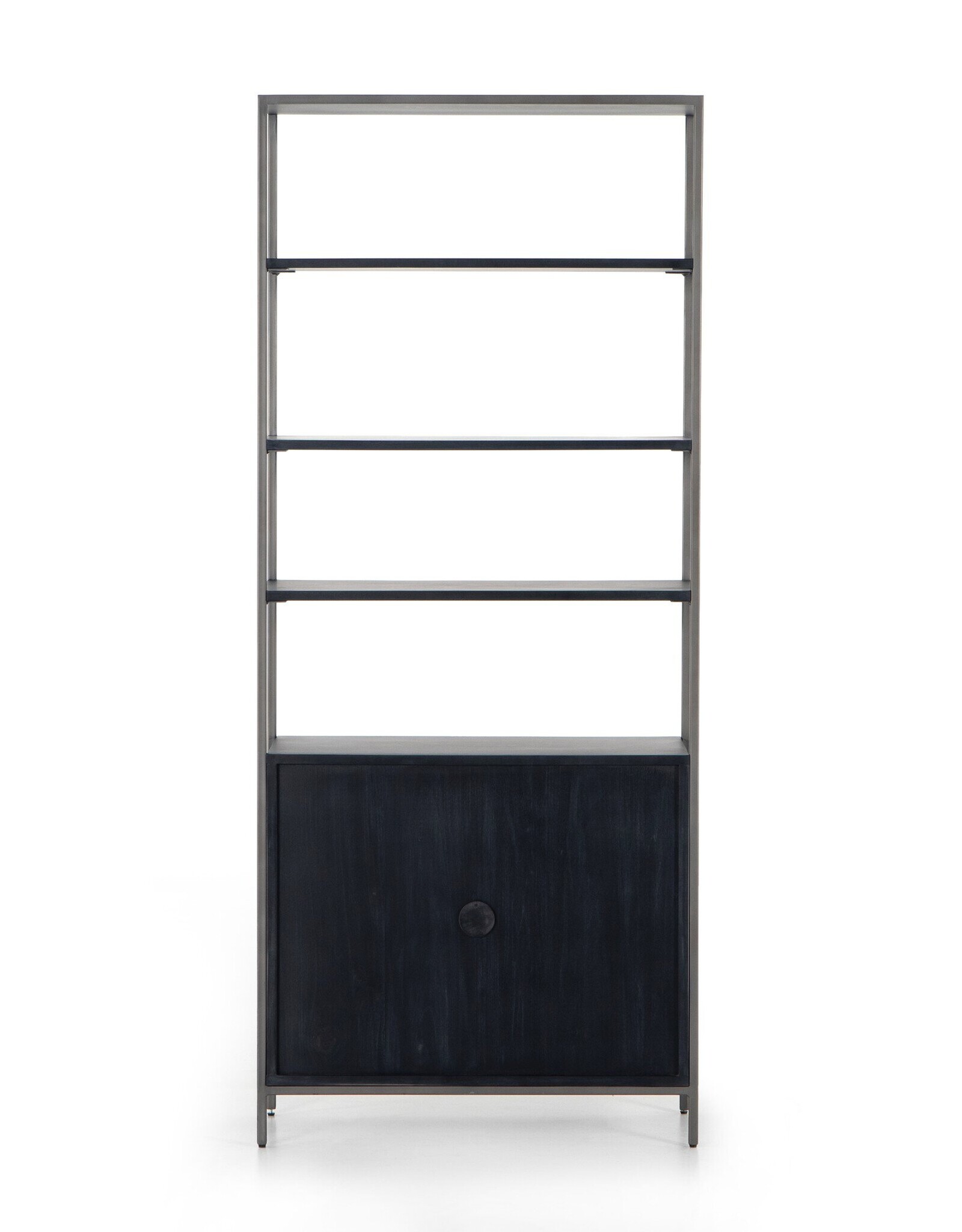 Trey Modular Wide Bookcase in Black Wash Poplar