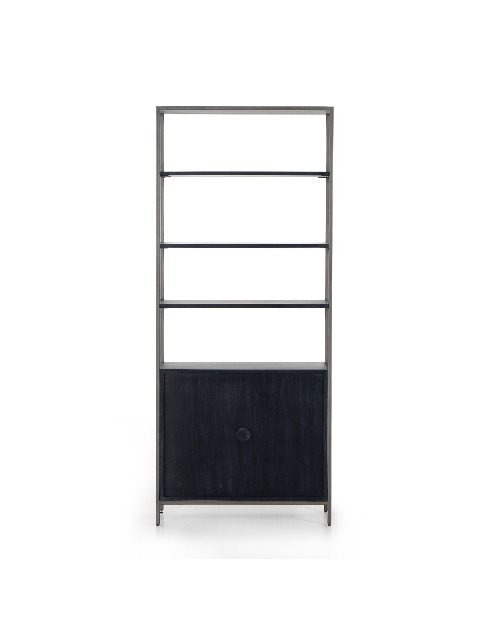 Trey Modular Wide Bookcase in Black Wash Poplar
