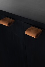 Trey Modular Wide Bookcase in Black Wash Poplar