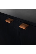 Trey Modular Wide Bookcase in Black Wash Poplar