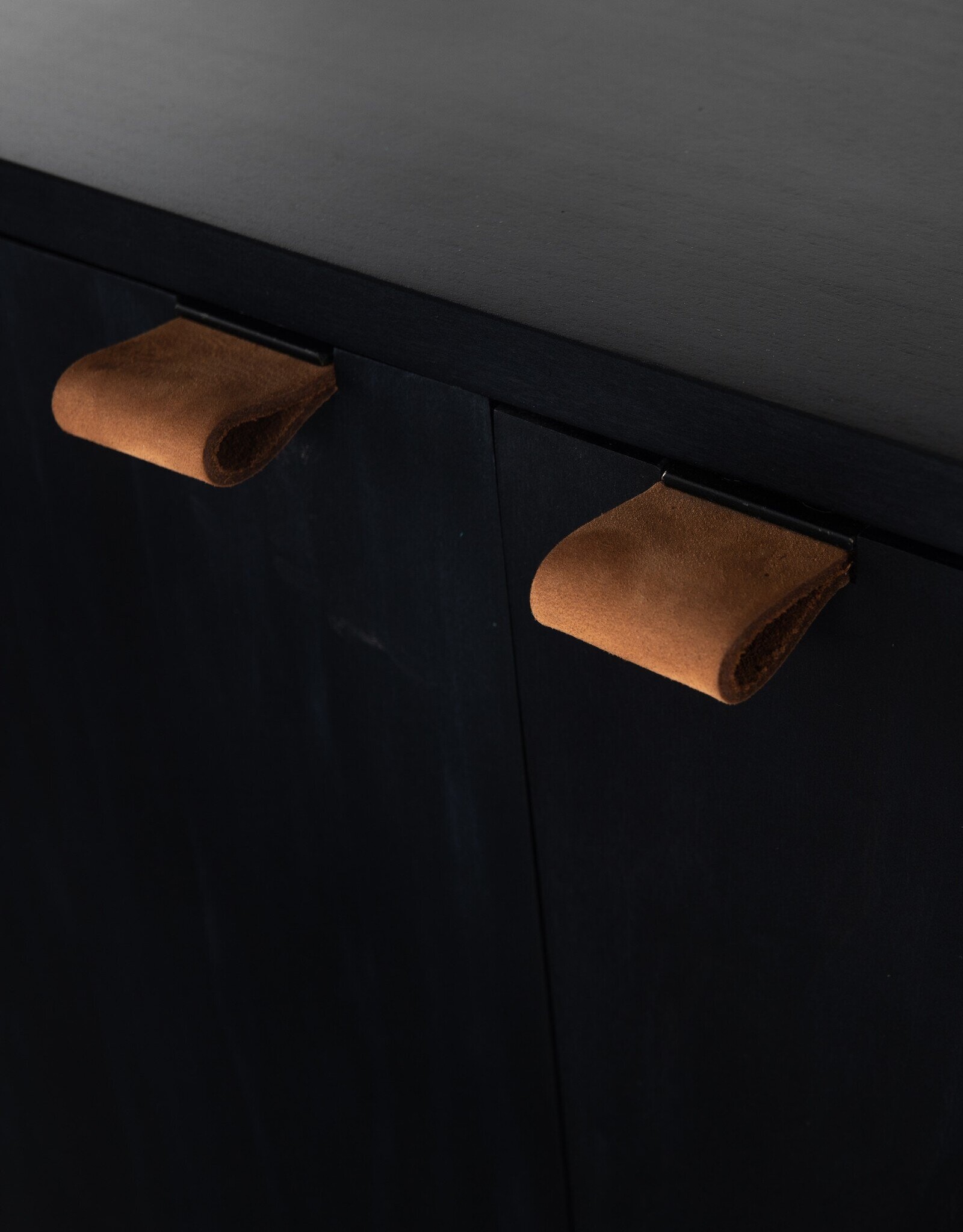 Trey Modular Wide Bookcase in Black Wash Poplar