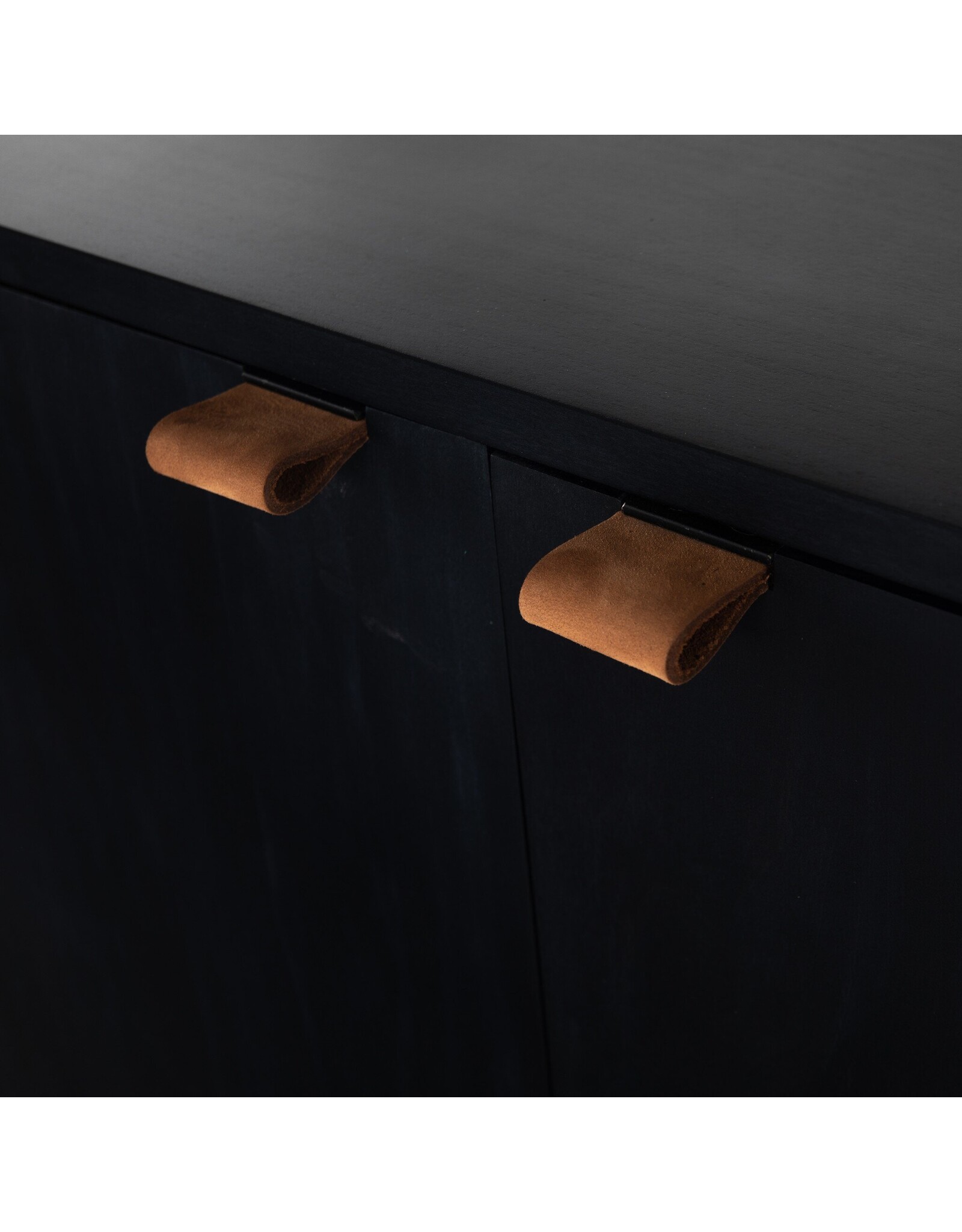 Trey Modular Wide Bookcase in Black Wash Poplar