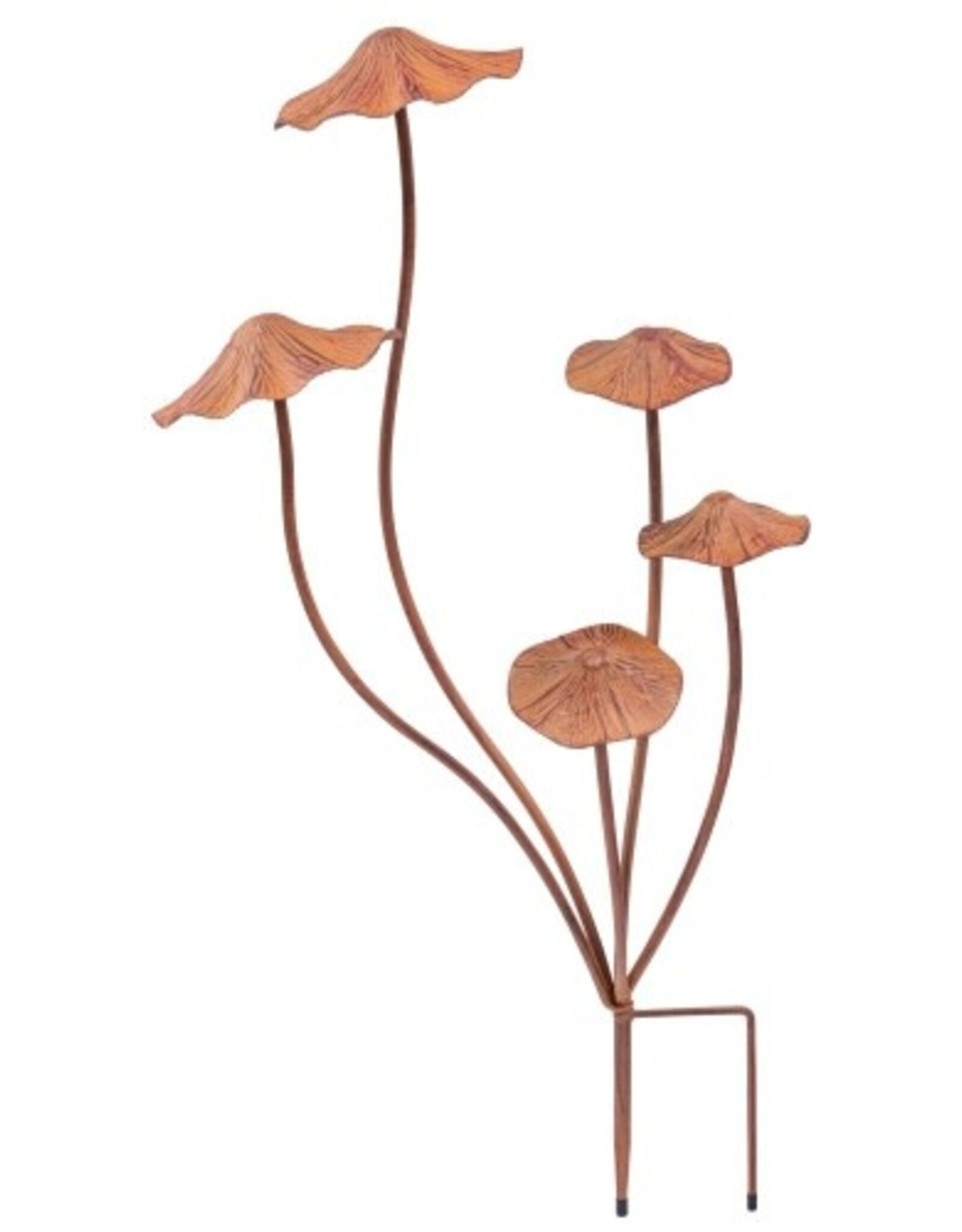 Brown 28"H Metal Mushroom Stake × 5