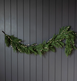 White Plum Berry Norfolk Cypress Real Touch Garland - 6 ft