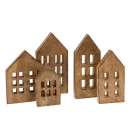 Wooden Winter House, Set of 5