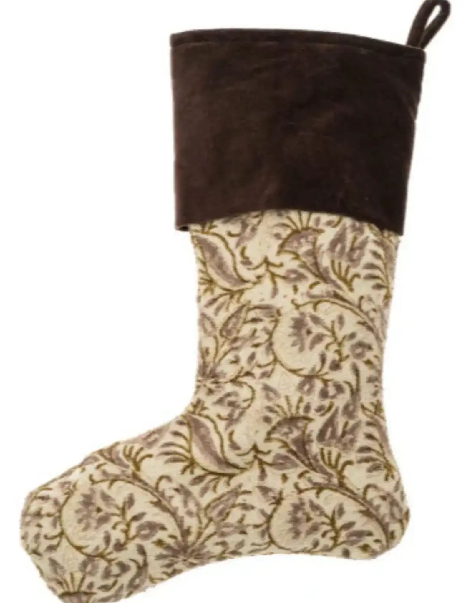 Ashwin Block Print Velvet Stocking