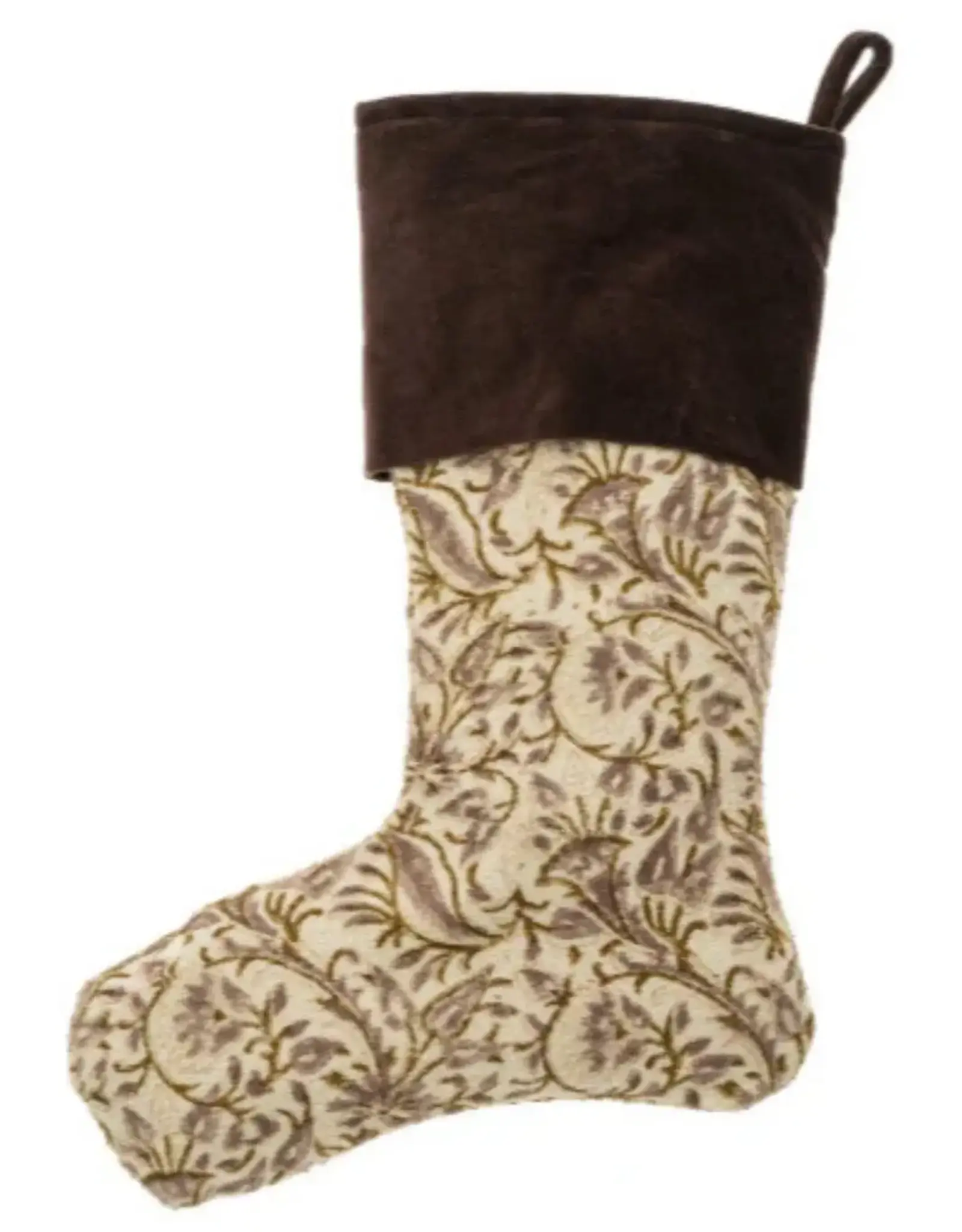 Ashwin Block Print Velvet Stocking