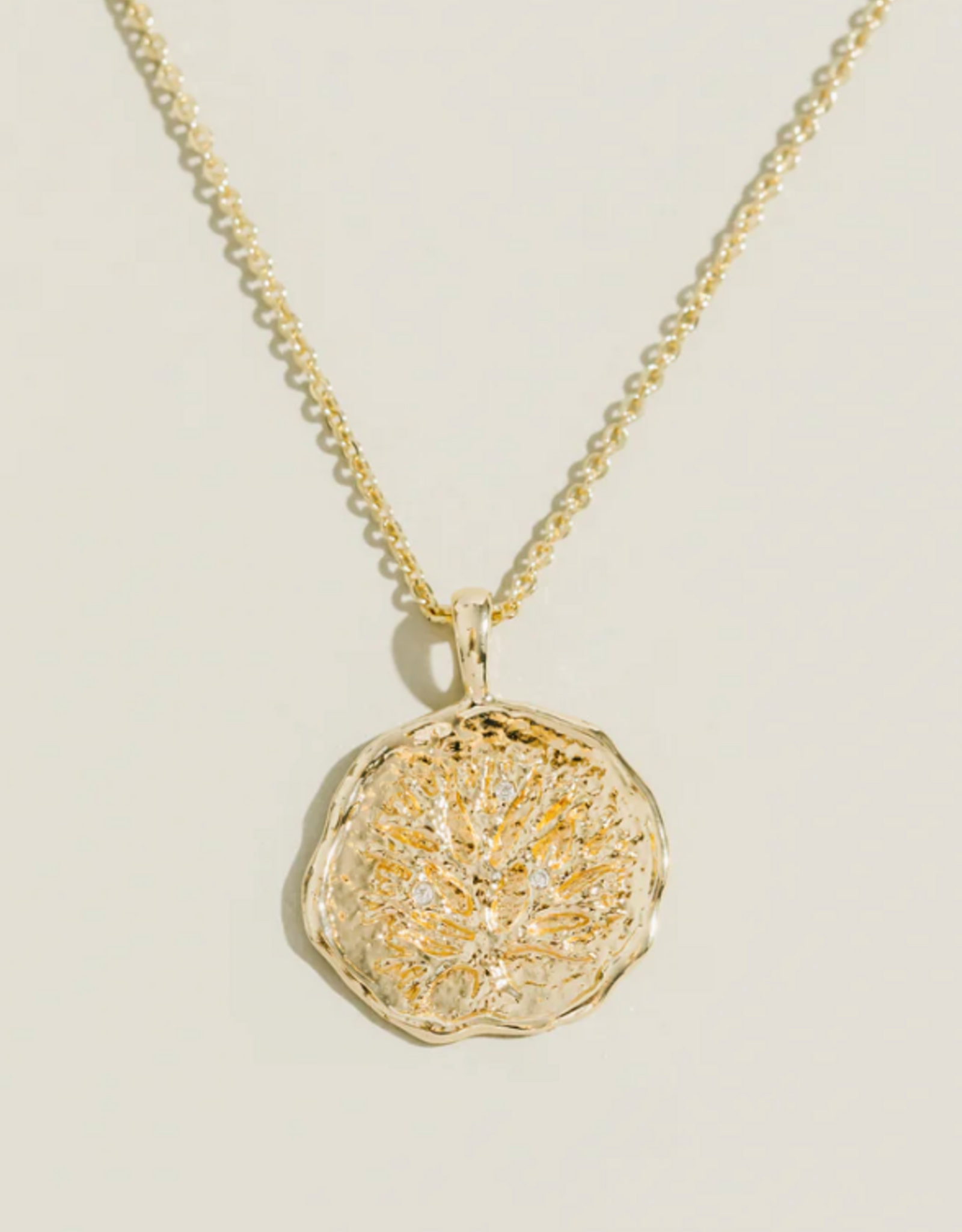 Tree of Life Pendant Necklace, Paperclip Chain 19"