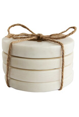 4" Round Marble Coasters w/ Brass Tree Inlay