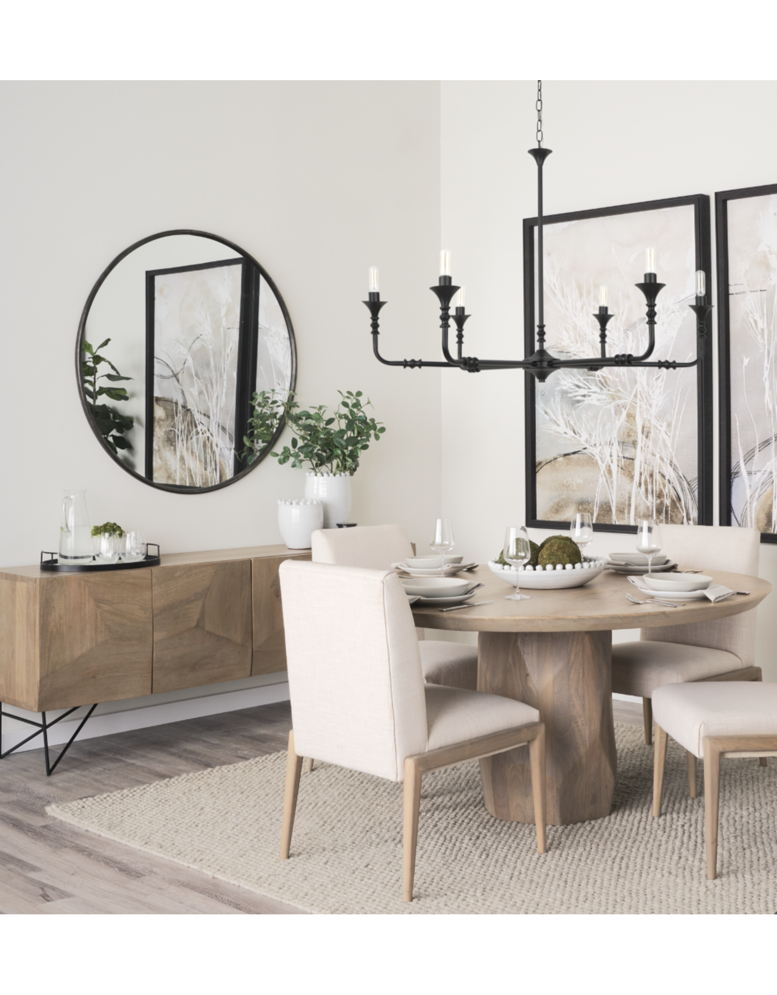 Gabriel Large Matte Black Chandelier