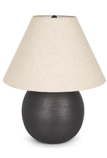 Sadiyah Black Brushed Metal w/ Beige Shade Table Lamp
