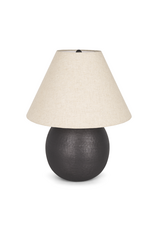 Sadiyah Black Brushed Metal w/ Beige Shade Table Lamp