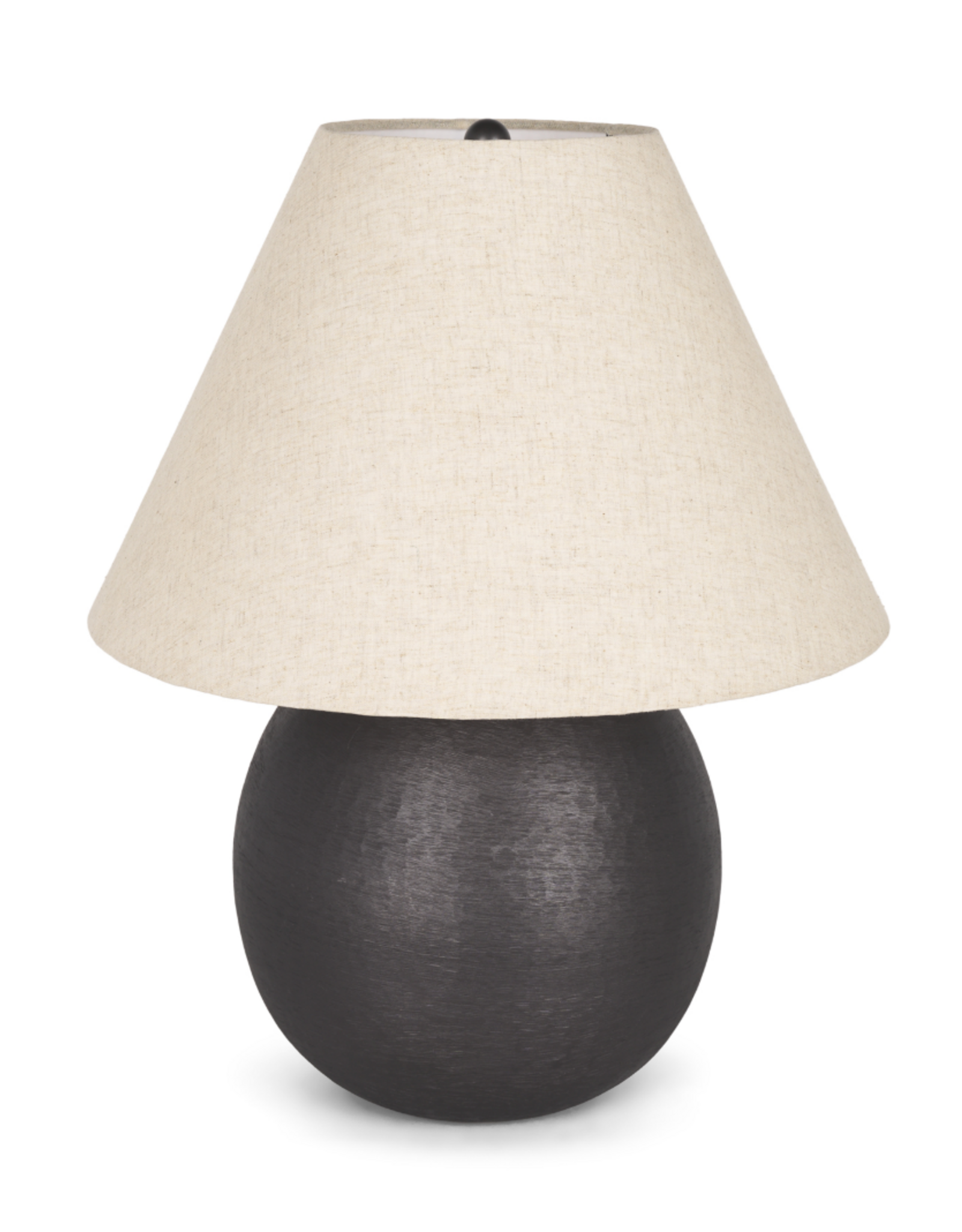 Sadiyah Black Brushed Metal w/ Beige Shade Table Lamp