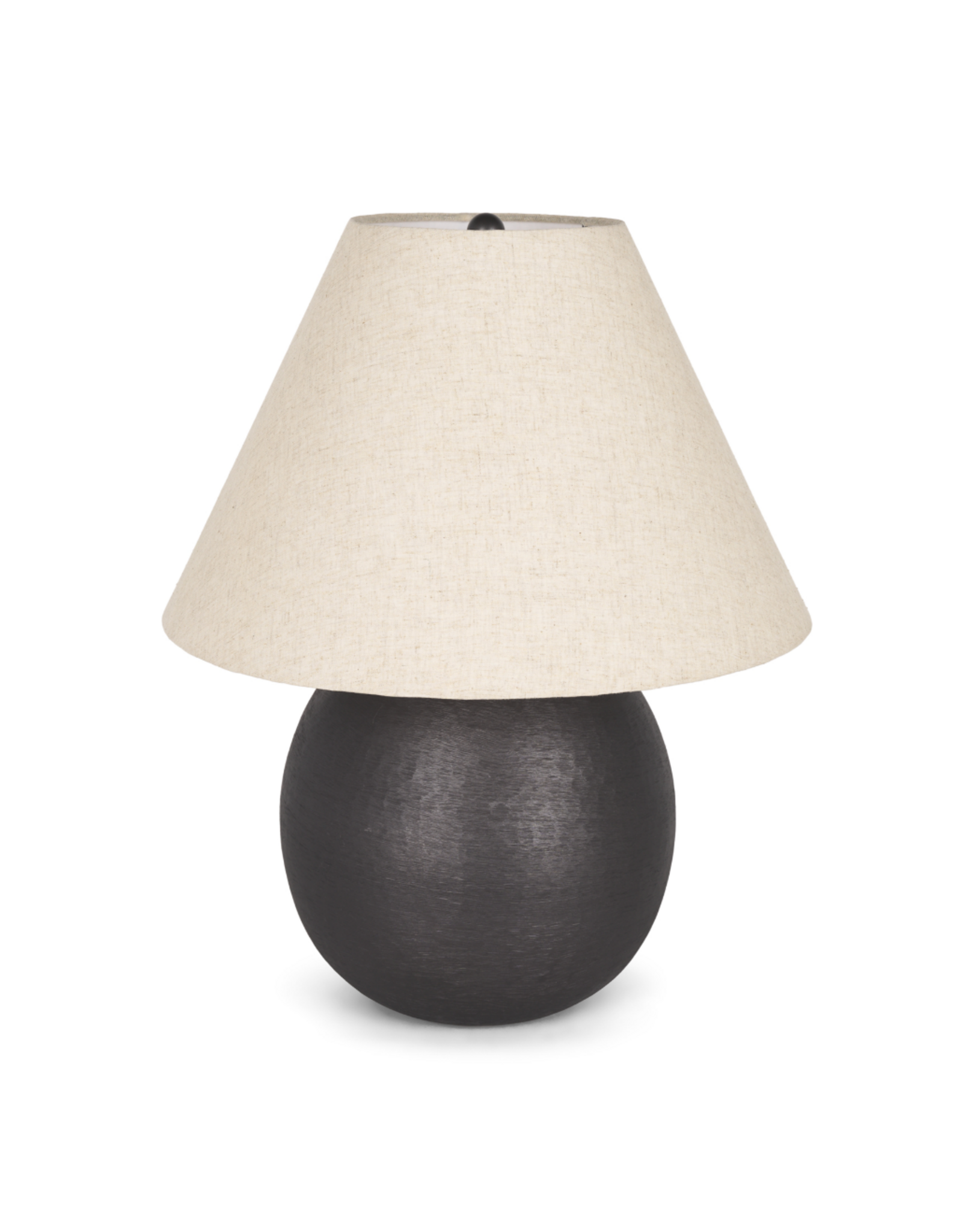 Sadiyah Black Brushed Metal w/ Beige Shade Table Lamp