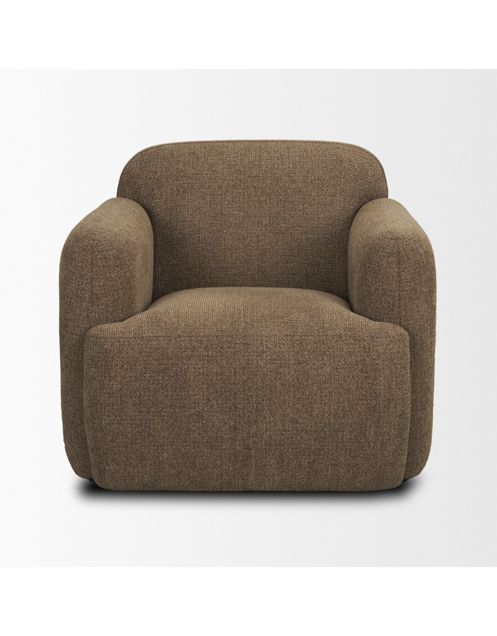 Saga Textured Brown Plush Fabric Upholstered Chair