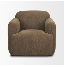 Saga Textured Brown Plush Fabric Upholstered Chair