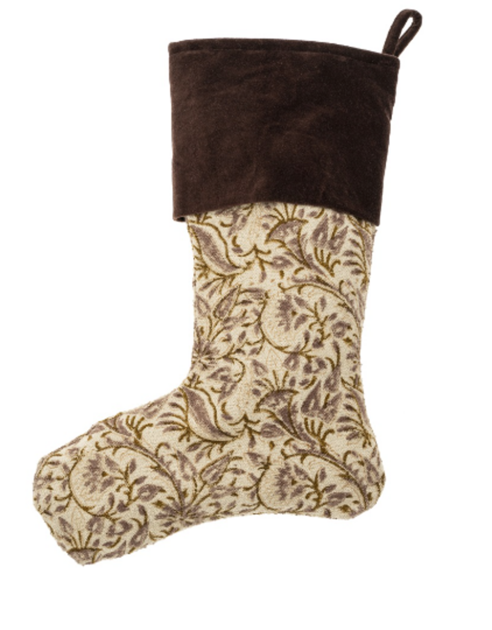 Ashwin Block Print Velvet Stocking