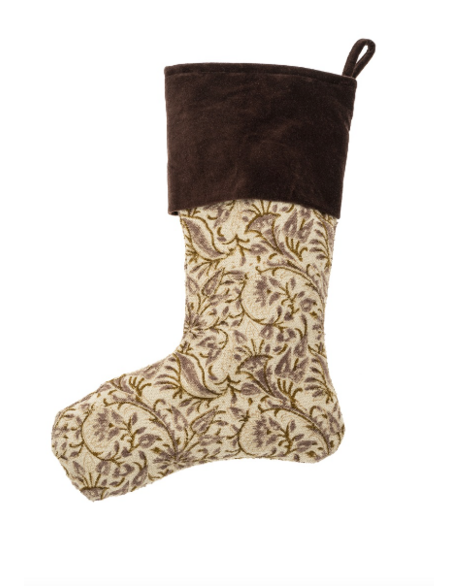 Ashwin Block Print Velvet Stocking