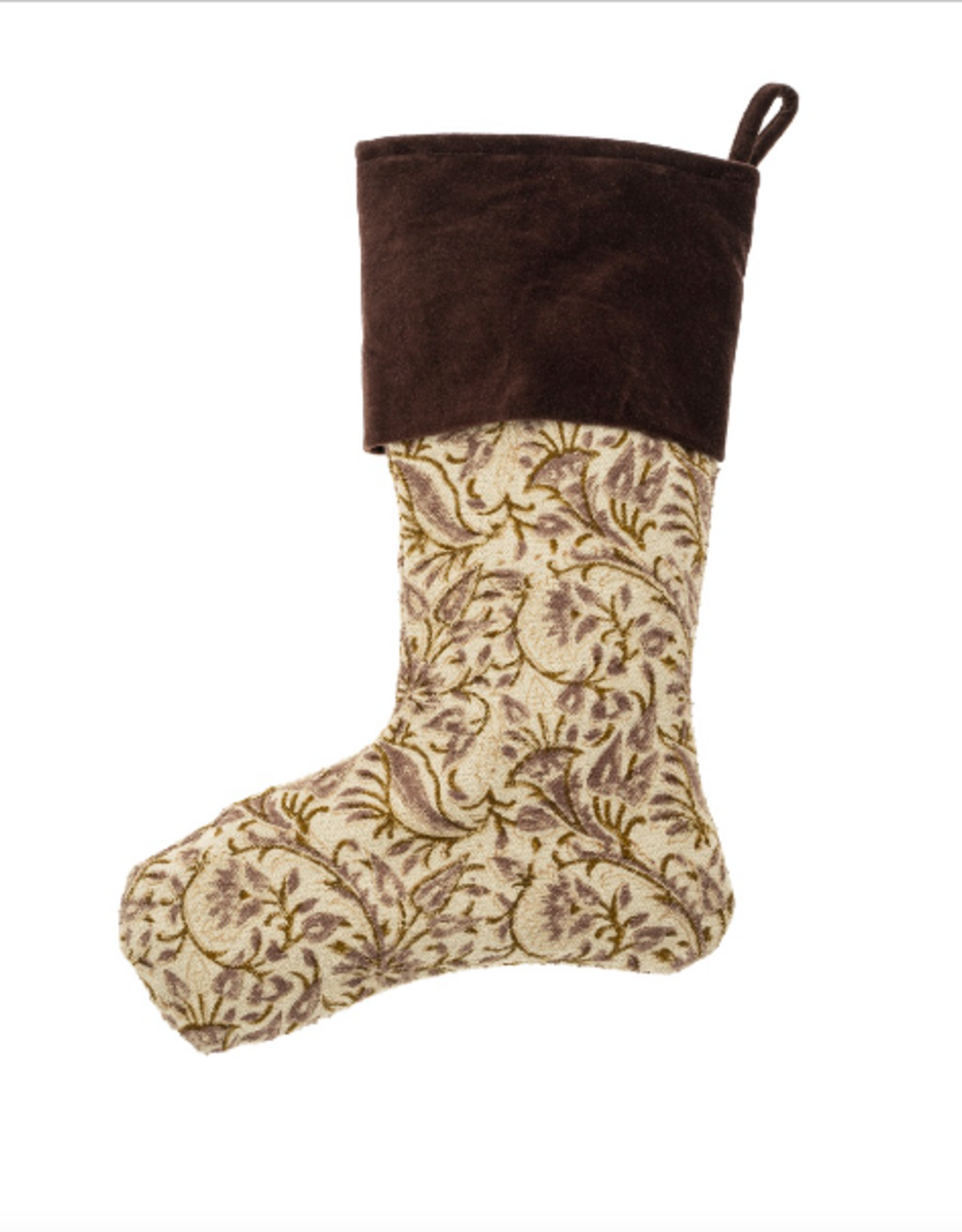 Ashwin Block Print Velvet Stocking