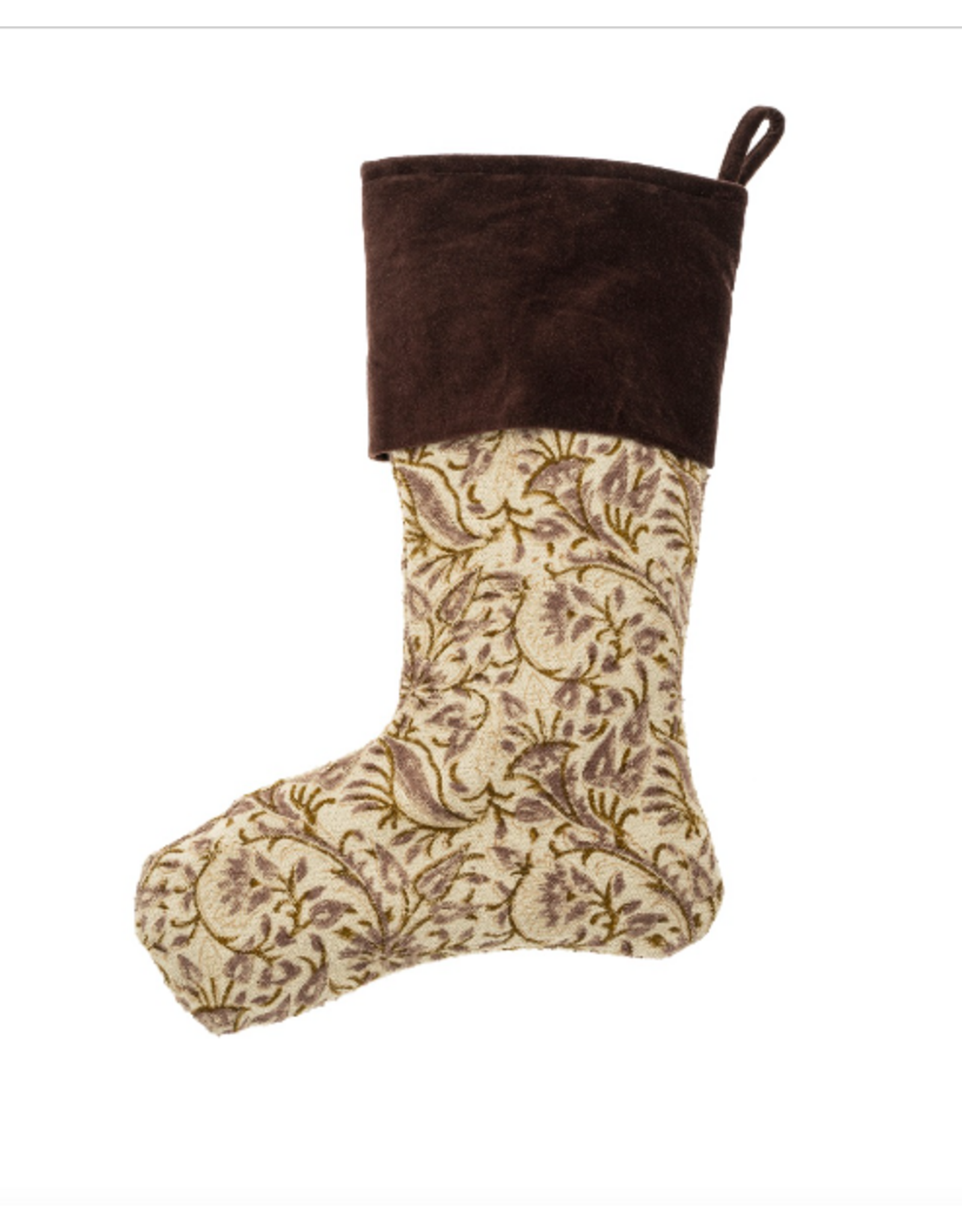 Ashwin Block Print Velvet Stocking