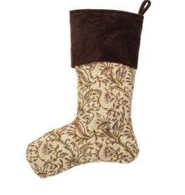Ashwin Block Print Velvet Stocking