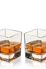 Braque Heavy Base Square Crystal Rocks Glass