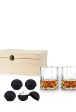 Whiskey Glasses and Ice Sphere Molds Gift Box Set of 8