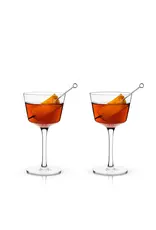 Raye™ Angled Crystal Nick and Nora Glass