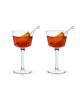 Raye™ Angled Crystal Nick and Nora Glass