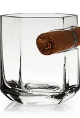 Raye™ Crystal Whiskey Glass with Builtin Cigar Holder