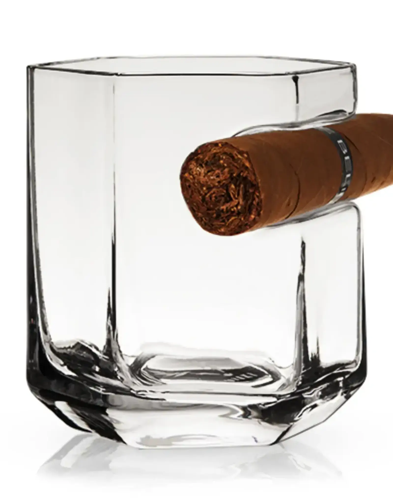 Raye™ Crystal Whiskey Glass with Builtin Cigar Holder