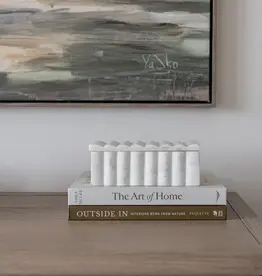 Fluted Box Marble Scallop Design White