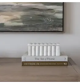 Fluted Box Marble Scallop Design White