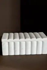 Fluted Box Marble Scallop Design White