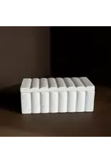 Fluted Box Marble Scallop Design White