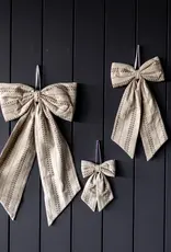 Bow Fabric Folk Beige Stripe Embroidery